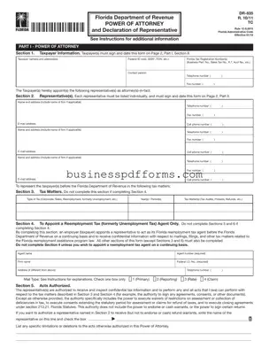 Fill in Your Tax POA dr 835 Template