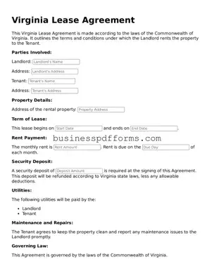 Free Virginia Lease Agreement Template
