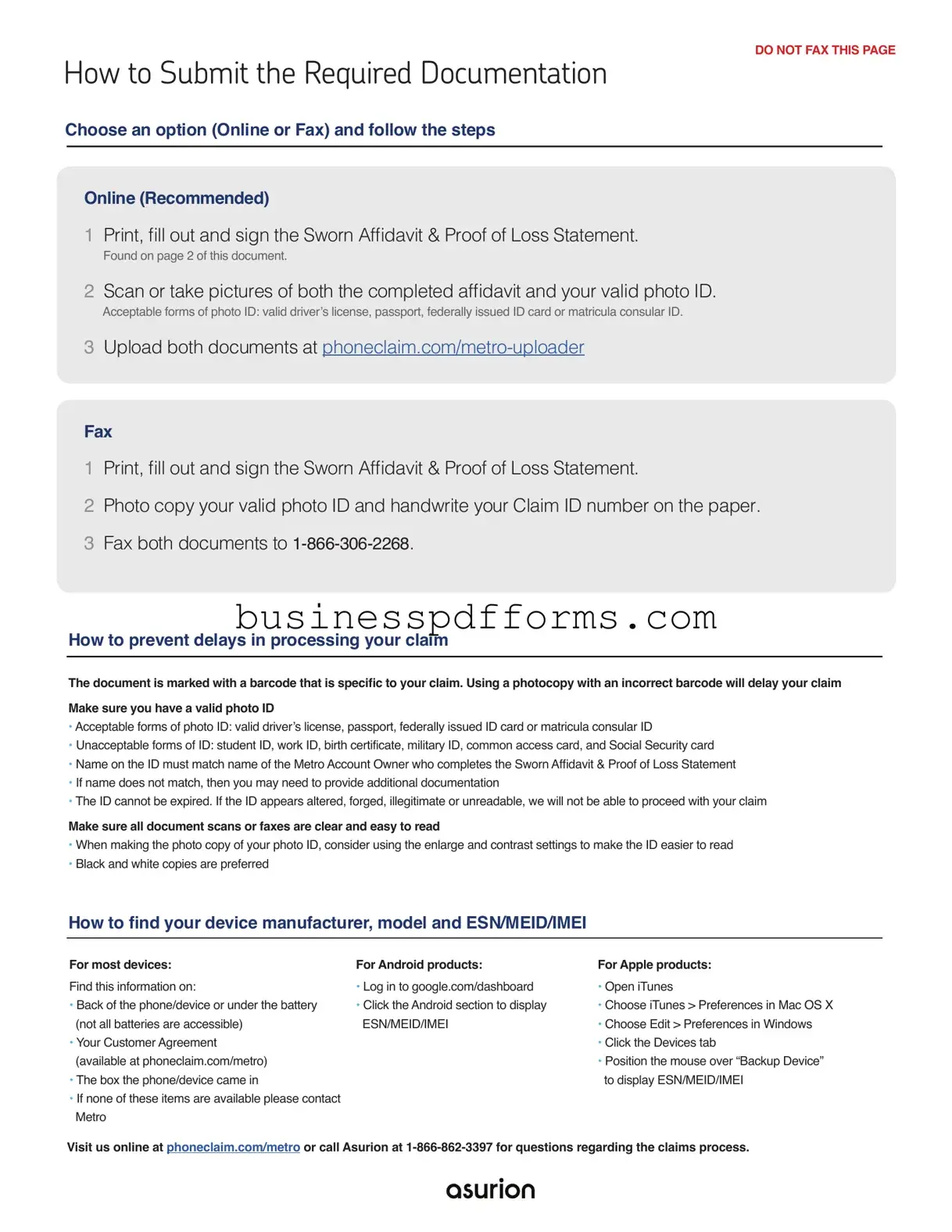 Fill in Your Asurion F-017-08 MEN Template
