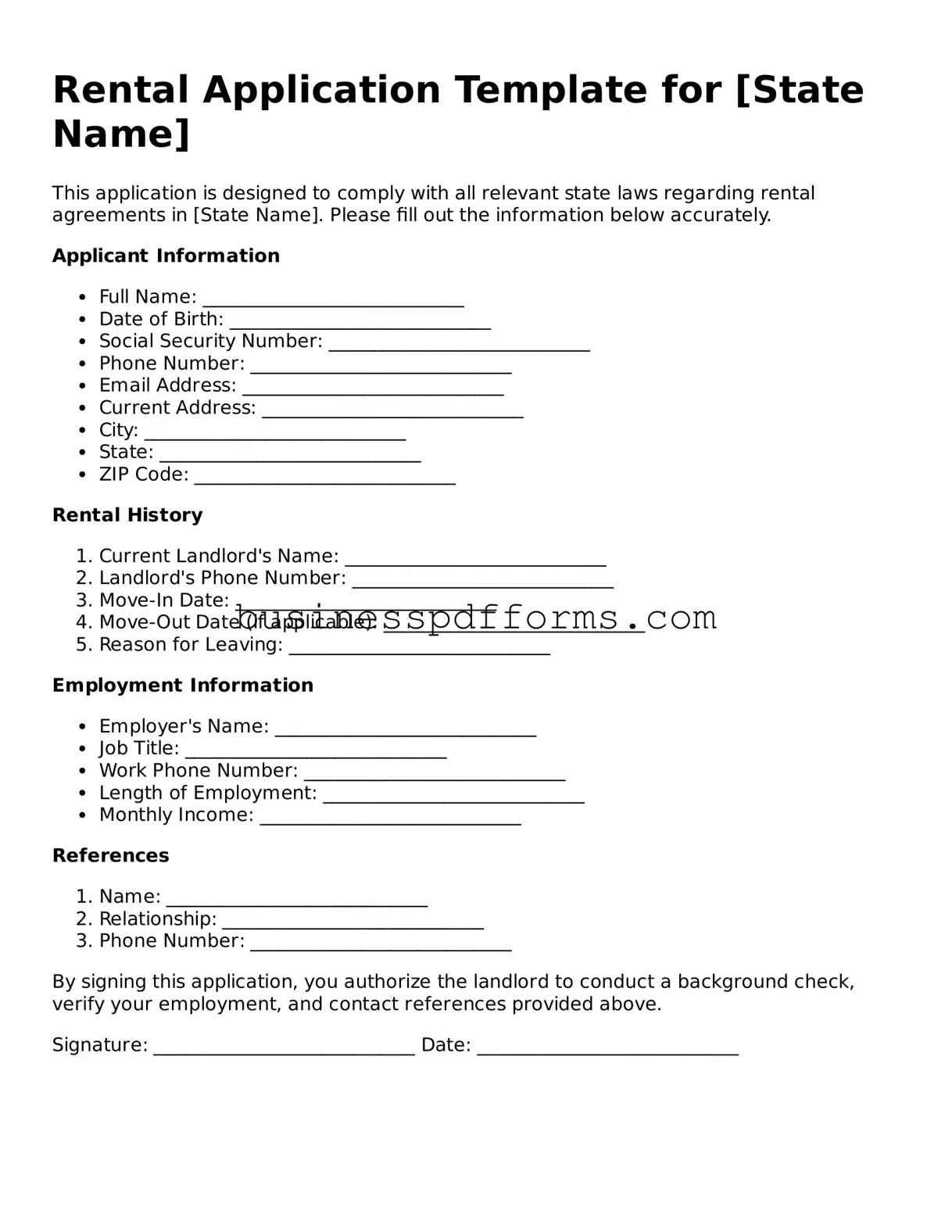Attorney-Verified Rental Application Template