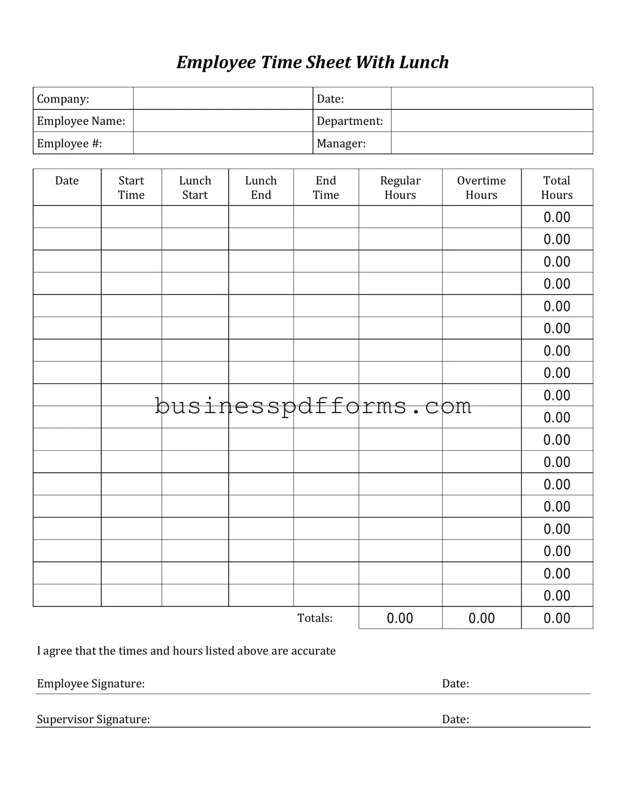 Fill in Your Time Card Template