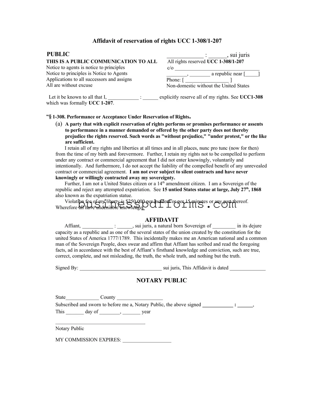 Fill in Your Ucc 1 308 Template